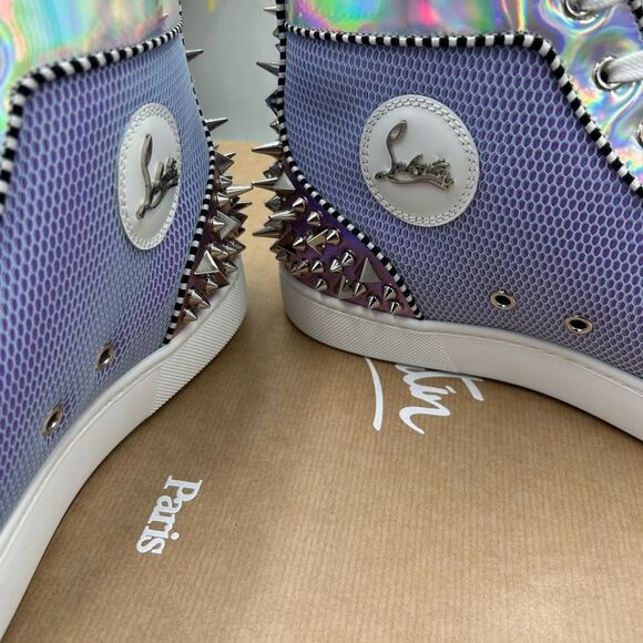 Men’s Christian Louboutin Lou Pik Pik Orlato flat high top sneakers size 44.5 - Picture 5 of 13